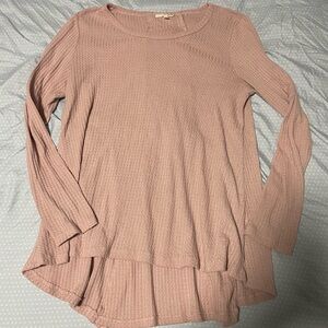 Chic Dusty Pink Long Sleeve Top